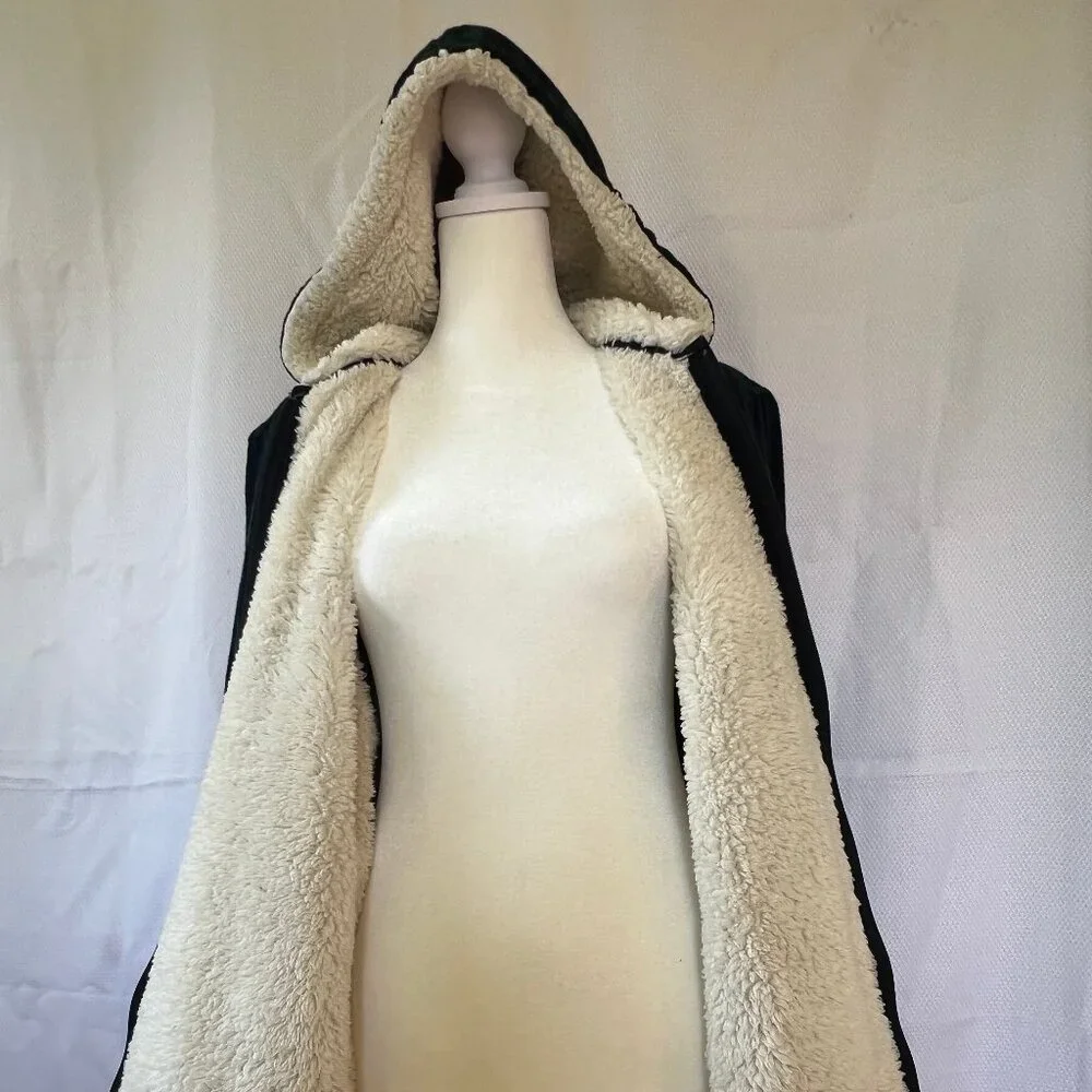 L.L.Bean Scotch Plaid Flannel Shirt Sherpa-Lined Zip Hoodie - Picture 9 of 14